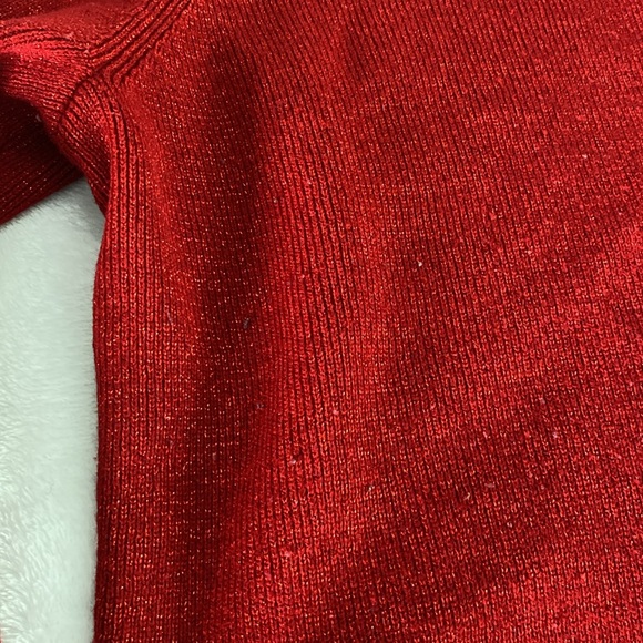 Dark red rhinestone embellished glittery sweater - Picture 7 of 17